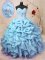Elegant Baby Blue Sleeveless Beading and Ruffles and Pick Ups Floor Length Ball Gown Prom Dress