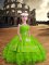 Floor Length Yellow Green Glitz Pageant Dress Straps Sleeveless Zipper
