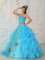 Strapless Floor-length Aque Blue Ruffles Surprise Quinceanera Dresses With Appliques For Sweet 16 In Mount Pleasant Iowa/IA