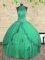 Graceful Halter Top Turquoise Sleeveless Tulle Lace Up Sweet 16 Dresses for Military Ball and Sweet 16 and Quinceanera