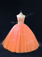 Beauteous Sleeveless Beading Lace Up Quinceanera Dress