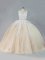 Glorious Court Train Ball Gowns Quinceanera Gown Champagne Scoop Tulle Sleeveless Zipper