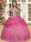 Coral Red Organza Lace Up Sweetheart Sleeveless Floor Length Quinceanera Gowns Beading and Pick Ups