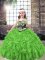 Sleeveless Lace Up Floor Length Embroidery and Ruffles Juniors Party Dress