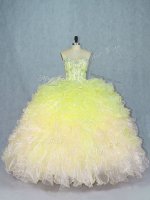 Multi-color Lace Up 15 Quinceanera Dress Beading and Ruffles Sleeveless Floor Length(SKU PSSW1028-1BIZ)