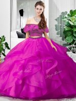Sleeveless Lace Up Floor Length Lace and Ruffles Sweet 16 Dresses(SKU SXQD137-1BIZ)