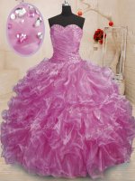 Amazing Lilac Sweetheart Lace Up Beading and Ruffles Military Ball Gown Sleeveless(SKU PSSW0210-5BIZ)