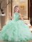 Attractive Apple Green Sleeveless Beading and Ruffles Floor Length Kids Pageant Dress