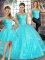 Inexpensive Tulle Sleeveless Floor Length Quinceanera Dresses and Beading and Appliques