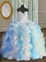 Floor Length Ball Gowns Sleeveless Blue And White Ball Gown Prom Dress Lace Up(SKU PSSW070-8BIZ)