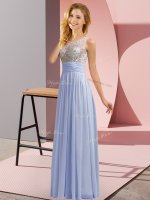 Lavender Court Dresses for Sweet 16 Wedding Party with Beading Scoop Sleeveless Side Zipper