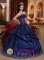 Royal Blue New For Salvaleon de Higuey Dominican Republic Quinceanera Dress Sweetheart Floor-length Taffeta Appliques Ball Gown