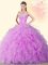 Sexy Sweetheart Sleeveless Organza Quinceanera Dress Beading and Ruffles Lace Up