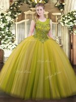 Floor Length Ball Gowns Sleeveless Brown Quince Ball Gowns Zipper