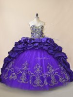 Sleeveless Brush Train Lace Up Embroidery and Pick Ups Quinceanera Dress(SKU PSSW1155-5BIZ)