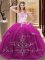 Fuchsia Strapless Neckline Embroidery Sweet 16 Quinceanera Dress Sleeveless Lace Up