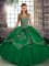 Top Selling Floor Length Ball Gowns Sleeveless Green Sweet 16 Dresses Lace Up