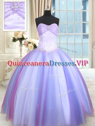 Multi-color Sleeveless Beading Floor Length Sweet 16 Dresses