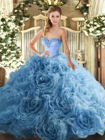 Sleeveless Floor Length Beading Lace Up Vestidos de Quinceanera with Aqua Blue(SKU SJQDDT1360002-3BIZ)
