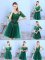 Latest Green Backless V-neck Lace Dama Dress Tulle Half Sleeves