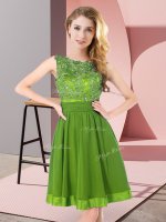 Chiffon Scoop Sleeveless Backless Beading and Appliques Damas Dress in