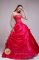 New City NY Sweetheart Appliques Decorate Pick-ups Inspired Red Quinceanera Dress