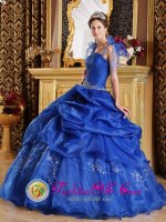 Commack New York/NY The Super Hot Spaghetti Straps Pick-ups Blue Quinceanera Dress
