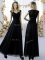 Dazzling Cap Sleeves Zipper Floor Length Lace Damas Dress