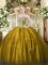 Unique Brown Ball Gowns Strapless Sleeveless Satin Floor Length Lace Up Beading Sweet 16 Dress