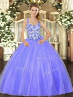 Flare Floor Length Lace Up Quinceanera Gown Lavender for Sweet 16 and Quinceanera with Beading(SKU SJQDDT1170002-3BIZ)