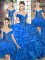 Floor Length Lace Up Vestidos de Quinceanera Royal Blue for Military Ball and Sweet 16 and Quinceanera with Beading and Ruffles