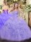 Custom Made Floor Length Lavender Quince Ball Gowns Sweetheart Sleeveless Lace Up