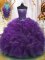 Floor Length Ball Gowns Sleeveless Purple Quinceanera Dress Lace Up