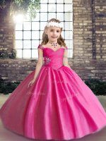 Straps Sleeveless Tulle Little Girl Pageant Gowns Beading Lace Up(SKU PAG1268-2BIZ)