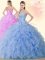 Discount Floor Length Blue Quinceanera Gowns Sweetheart Sleeveless Lace Up