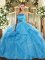 Strapless Sleeveless Tulle Quince Ball Gowns Ruffles Lace Up