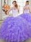 On Sale Floor Length Lavender Sweet 16 Dress Straps Sleeveless Lace Up