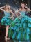 Modern Organza Sweetheart Sleeveless Lace Up Beading and Ruffles and Ruffled Layers Military Ball Gowns in Multi-color