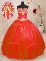 Top Selling Sleeveless Lace Up Floor Length Beading 15 Quinceanera Dress