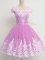 Cap Sleeves Lace Zipper Quinceanera Court of Honor Dress