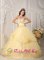 Centralia Washington/WA Beautiful Organza Light Yellow Sweetheart Quinceanera Dress With Appliques and Hand Made Flowers