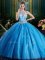 Suitable Halter Top Sleeveless Lace Up Floor Length Beading and Lace and Appliques Teens Party Dress