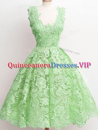 Fantastic Knee Length Quinceanera Court Dresses Straps Sleeveless Zipper