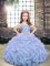 Straps Sleeveless Tulle Pageant Dress Beading Lace Up
