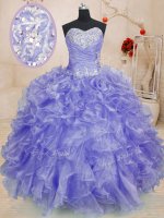 Custom Designed Sweetheart Long Sleeves Lace Up Quinceanera Dress Lavender Organza(SKU PSSW0223-4BIZ)