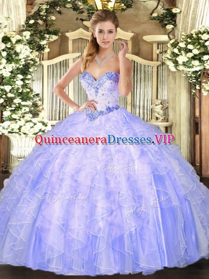 Beauteous Sleeveless Beading and Ruffles Lace Up Sweet 16 Quinceanera Dress - Click Image to Close