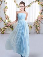 Charming Chiffon Sleeveless Vestidos de Damas Sweep Train and Beading