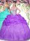 Captivating Eggplant Purple Organza Lace Up Sweet 16 Dresses Sleeveless Floor Length Beading and Pick Ups