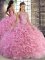 Traditional Sleeveless Lace Up Floor Length Beading Quinceanera Dress