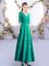 Custom Designed Half Sleeves Zipper Ankle Length Ruching Damas Dress